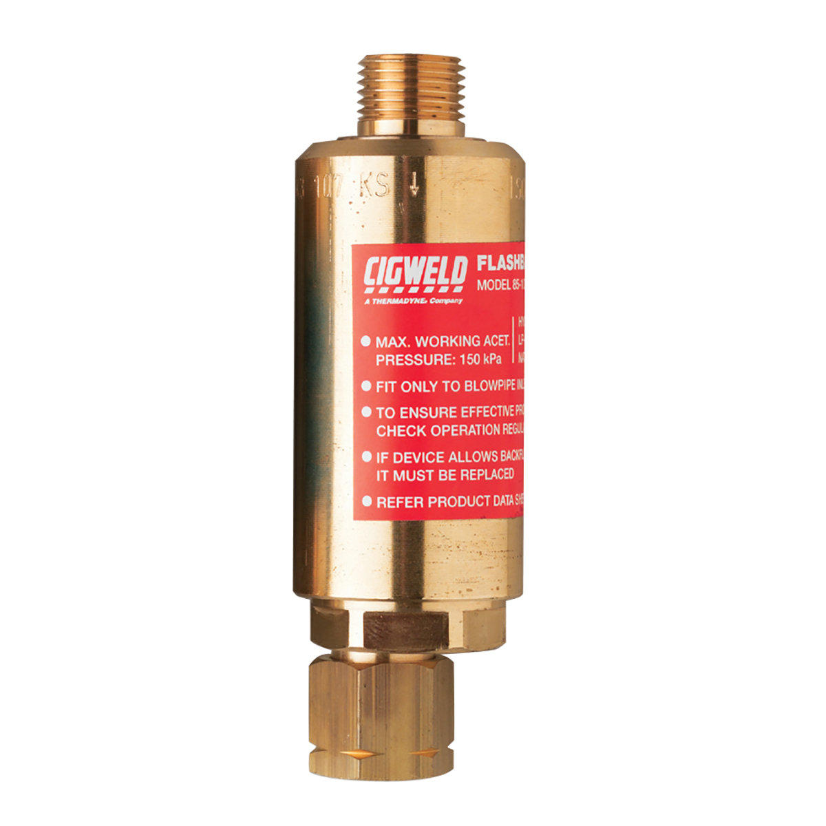 Arrestor Flashback Fuel Blowpipe Mounted Left Hand Hi Flow Cigweld 90230229 308862