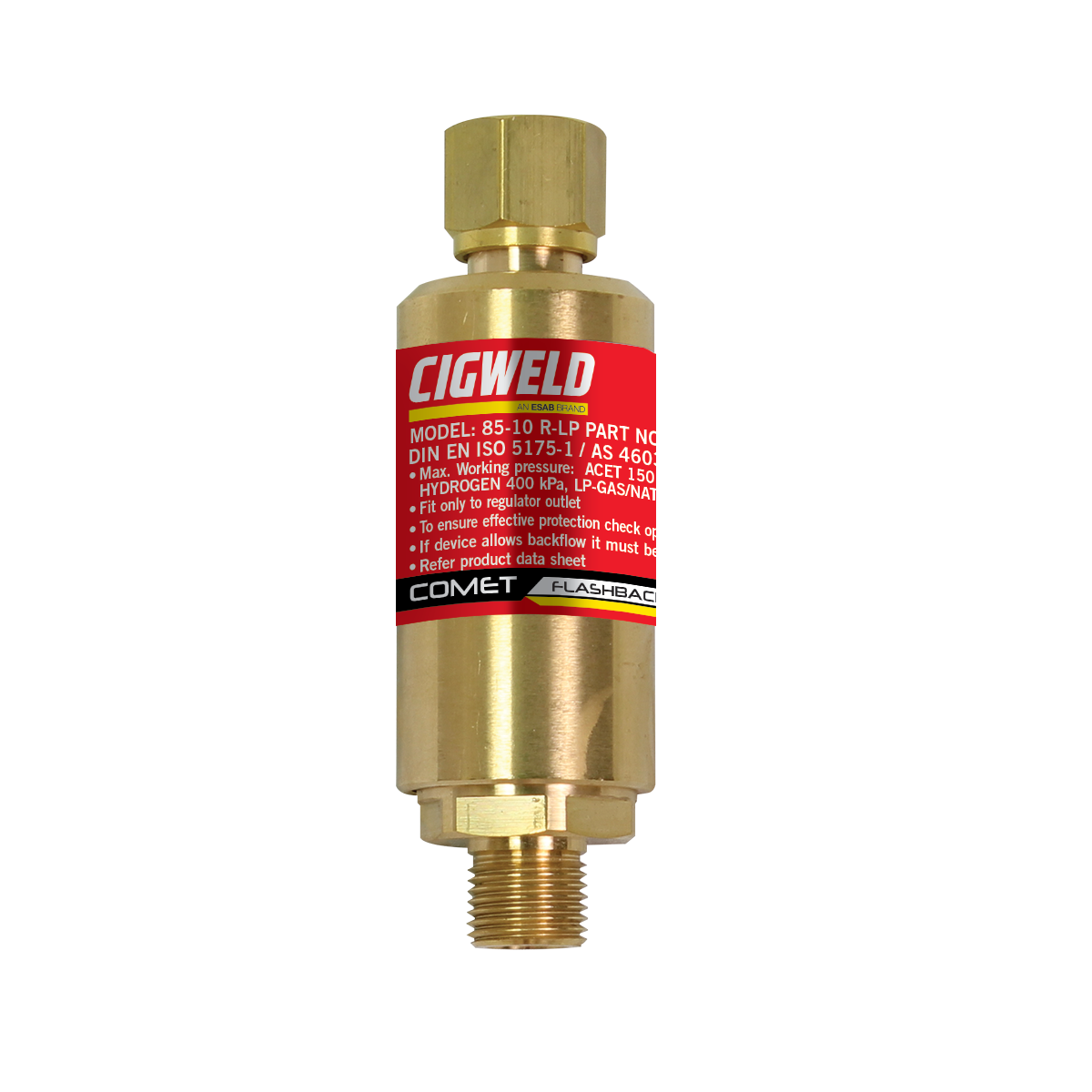 Arrestor Flashback Fuel Regulator Mount Hi Flow 5/8''-18 UNF Cigweld 90230233 308883