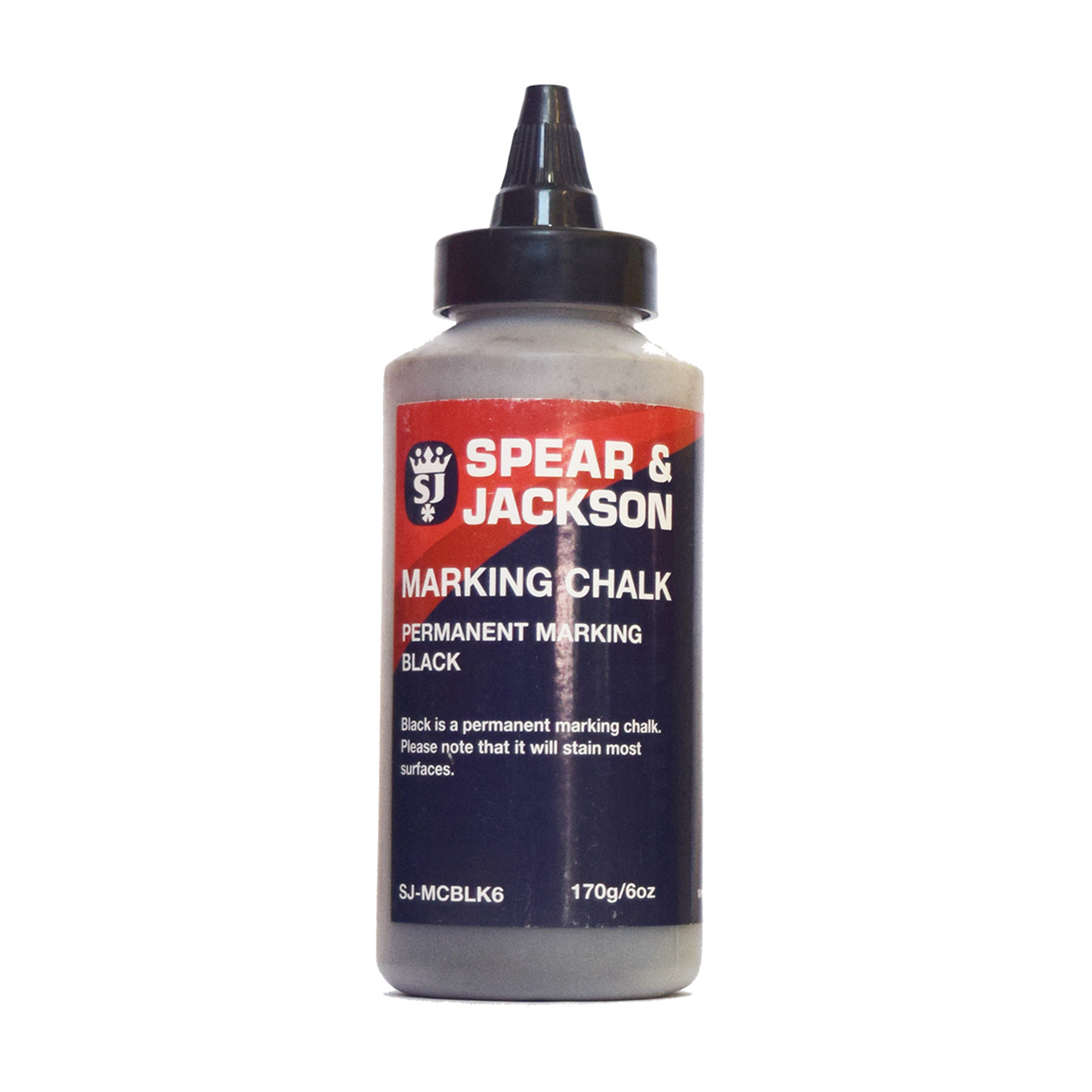 Marking Chalk Powder Permanent Black 170g 6oz Spear & Jackson 35001378 SJ-MCBLK6