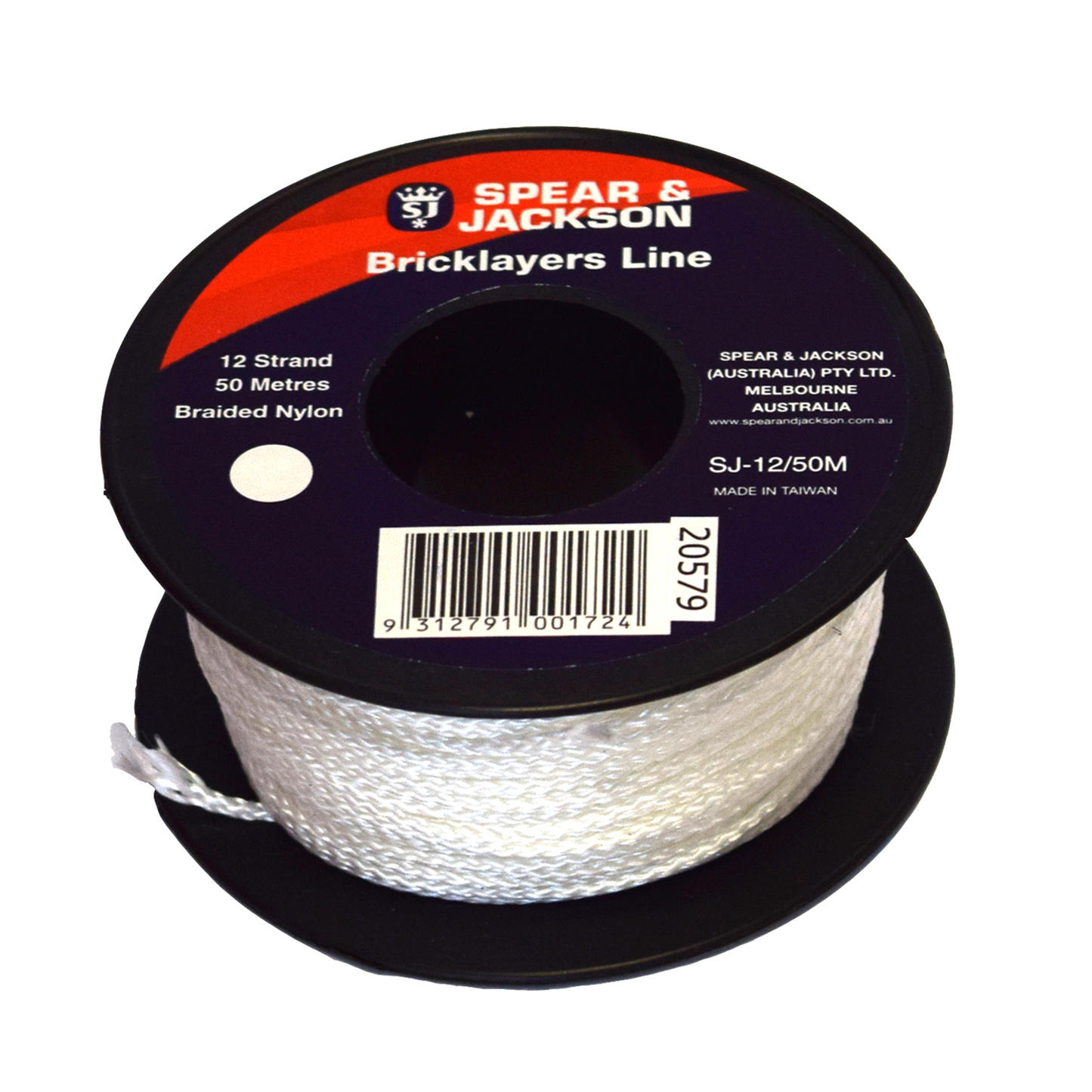 BRICK LINE 50M WHITE 12 STRAND NYLON 37100189 SJ-12/50M