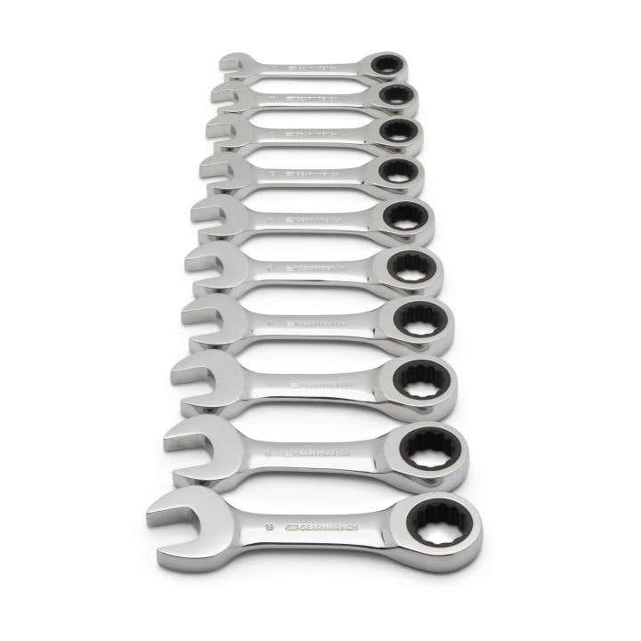 Wrench Combination Ratcheting Stubby Metric 10 - 19mm 10 Piece 79900716 9520D