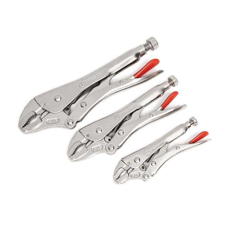 Locking Pliers Range 125mm 175mm + 250mm Curved 79900723 CLP3SETN-08