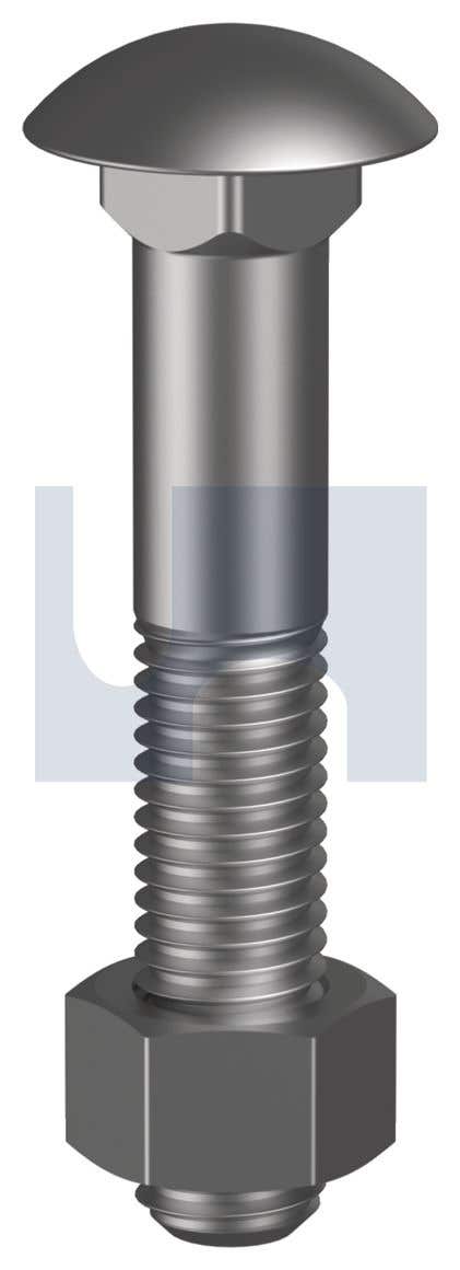 Bolt + Nut Cup Head Coarse Class 4.6 Zinc Plated 1.50P 10 x 110mm 93460004 KBC46ZCM100110