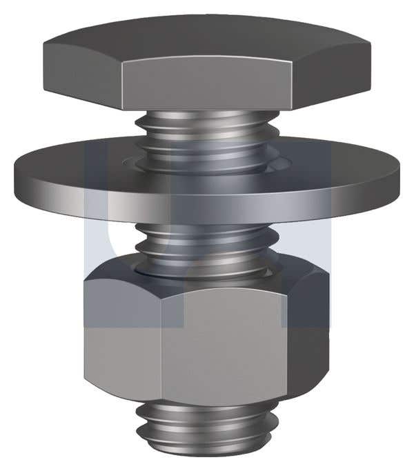 Bolt + 2 x Nut + Washer Purlin Fascia Hex Head Class 4.6 Galv 12 x 30mm 79914478 KBAMSGCM120030