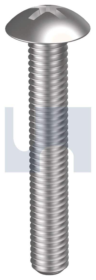 Screw Metal Thread Phillips Mushroom 304 Stainless Steel BSW 1/4 X 1/2'' 79907713 MS04MPW0250050