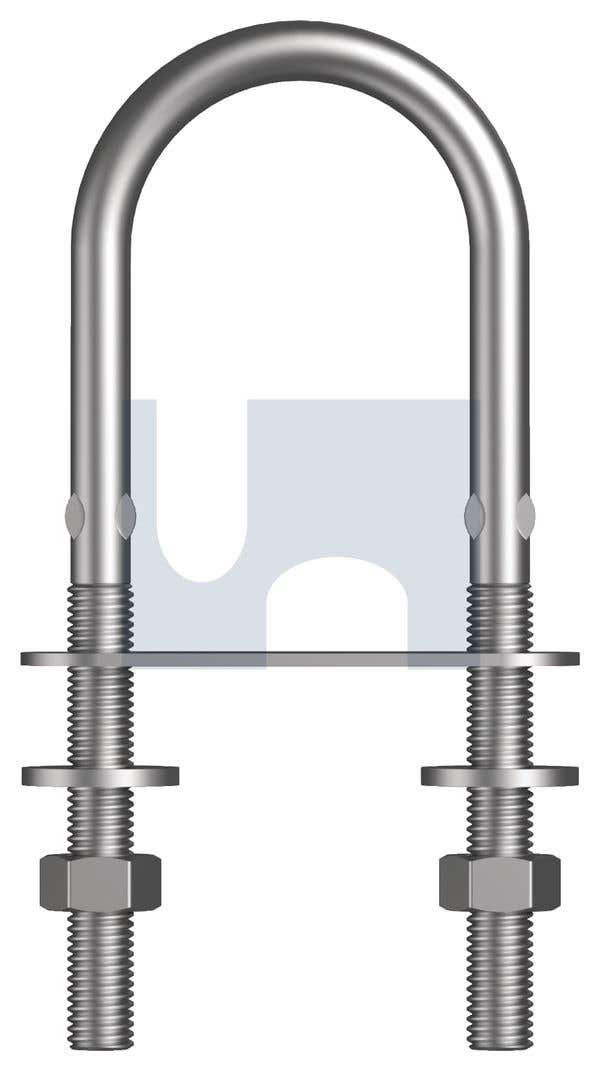 U-Bolt 316 Stainless Steel 4mm Thread 60mm Length 93230043 HUR04KPM040060