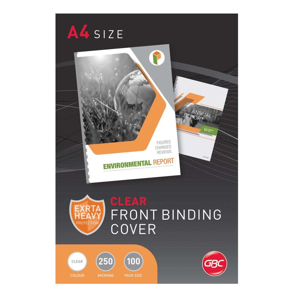 Binding Covers Clear 250 Micron A4 Pk 100 35860038 86634094