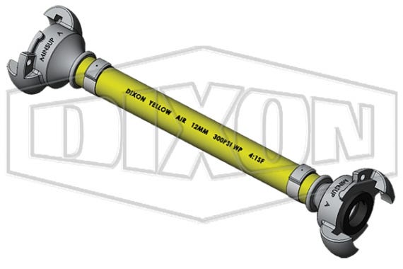 Safety Yellow Air & Water Delivery Hose with Minsup&reg; Fittings 20mm x 20m 298687 H0102020F