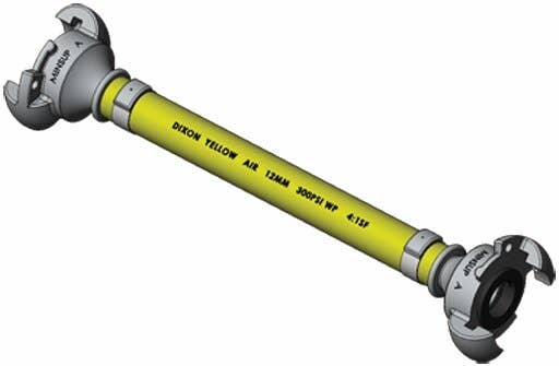 Safety Yellow Air & Water Delivery Hose with Minsup&reg; Fittings 40mm x 20m 255567 H0104020F