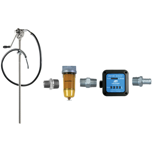 Pump Kit Fuel Manual Rotary Vane Pump W. Filter & Meter Macnaught RVPFM-01 40023670 RVPFM-01