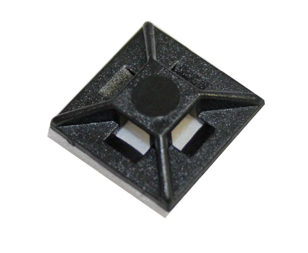 Base Mounting Self Adhesive UV Resistant 27.7 x 27.7mm Black Pk 100 163930 SAm25BK