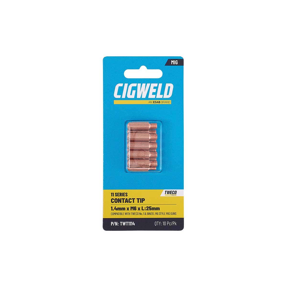 TWE 1 Contact Tip 1.4mm Pack 10 37100343 TWT1114