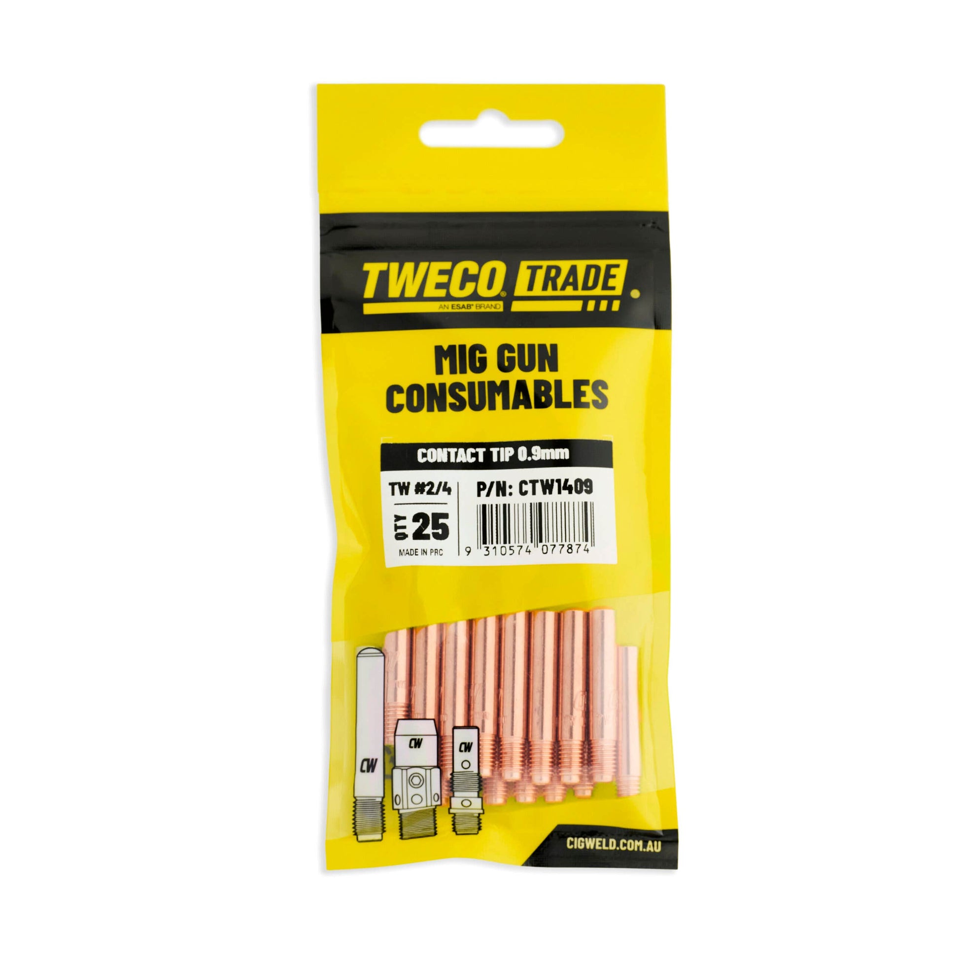 Contact Tip 0.9mm TW2/4 Pack 25 37100363 CTW1409
