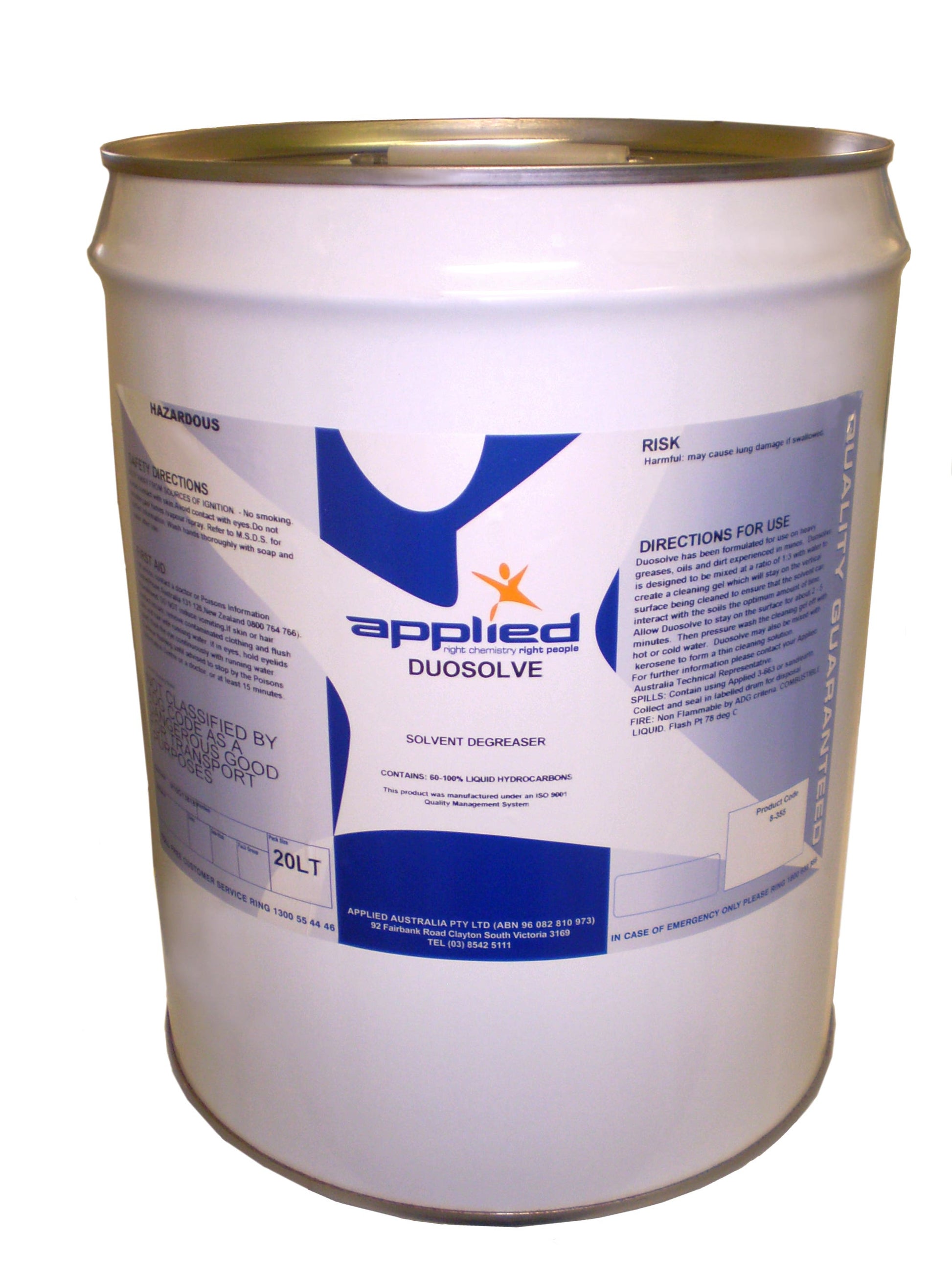 Degreaser Solvent A8355 Duosolve - Concentrated 20L 279530 A8355-20