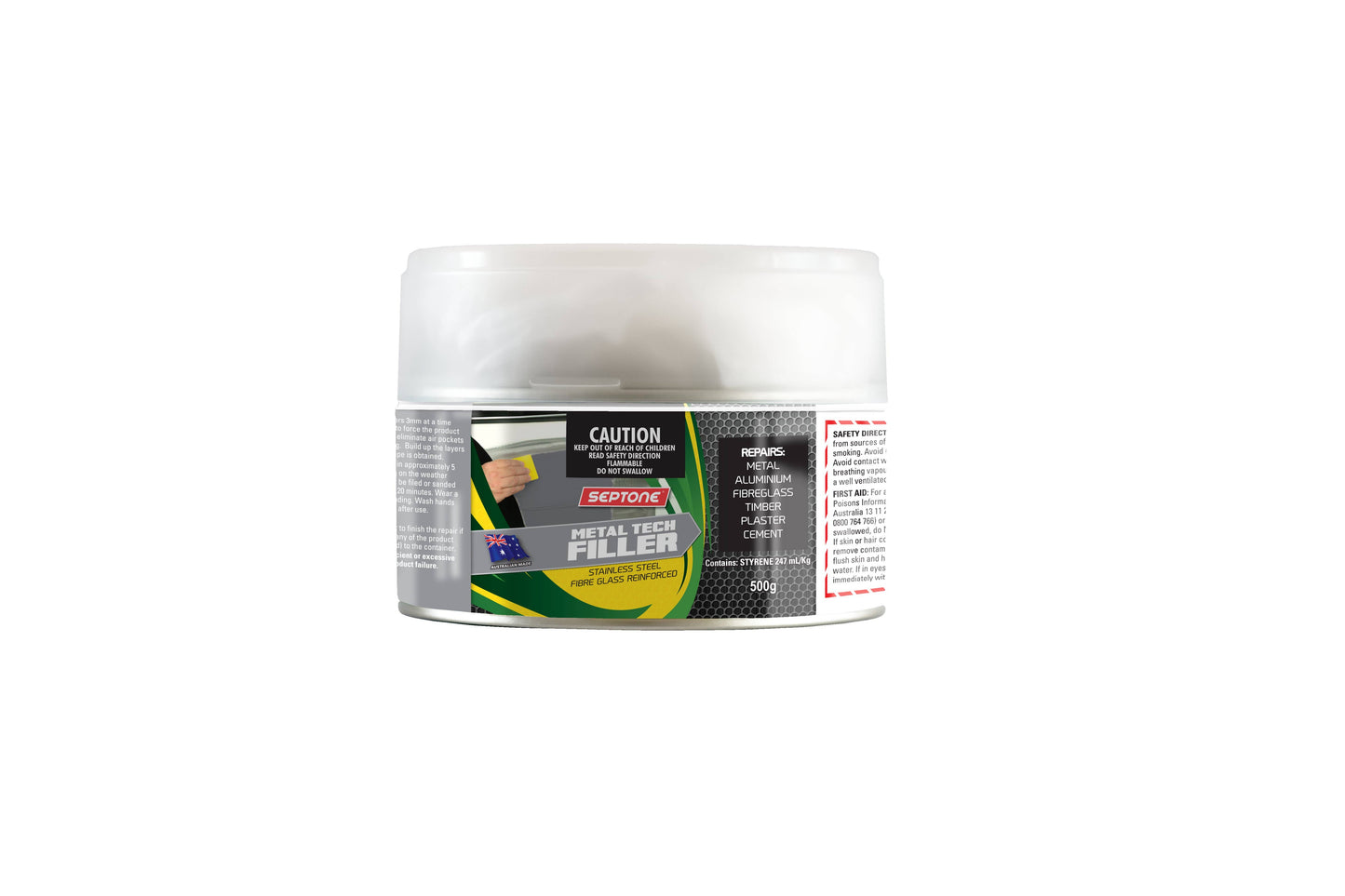 Metal Tech Fibreglass Filler 500g 553826 ABMT500