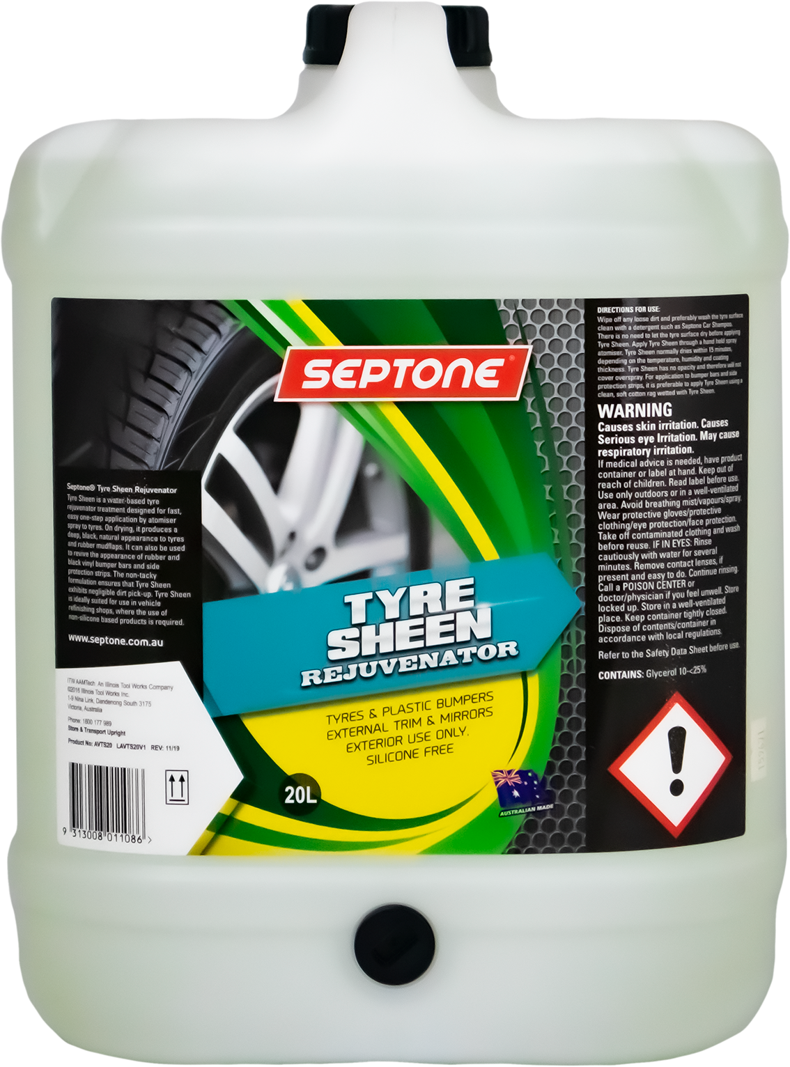 Cleaner Tyre Sheen Rejuvenator 20L Septone 79908717 AVTS20