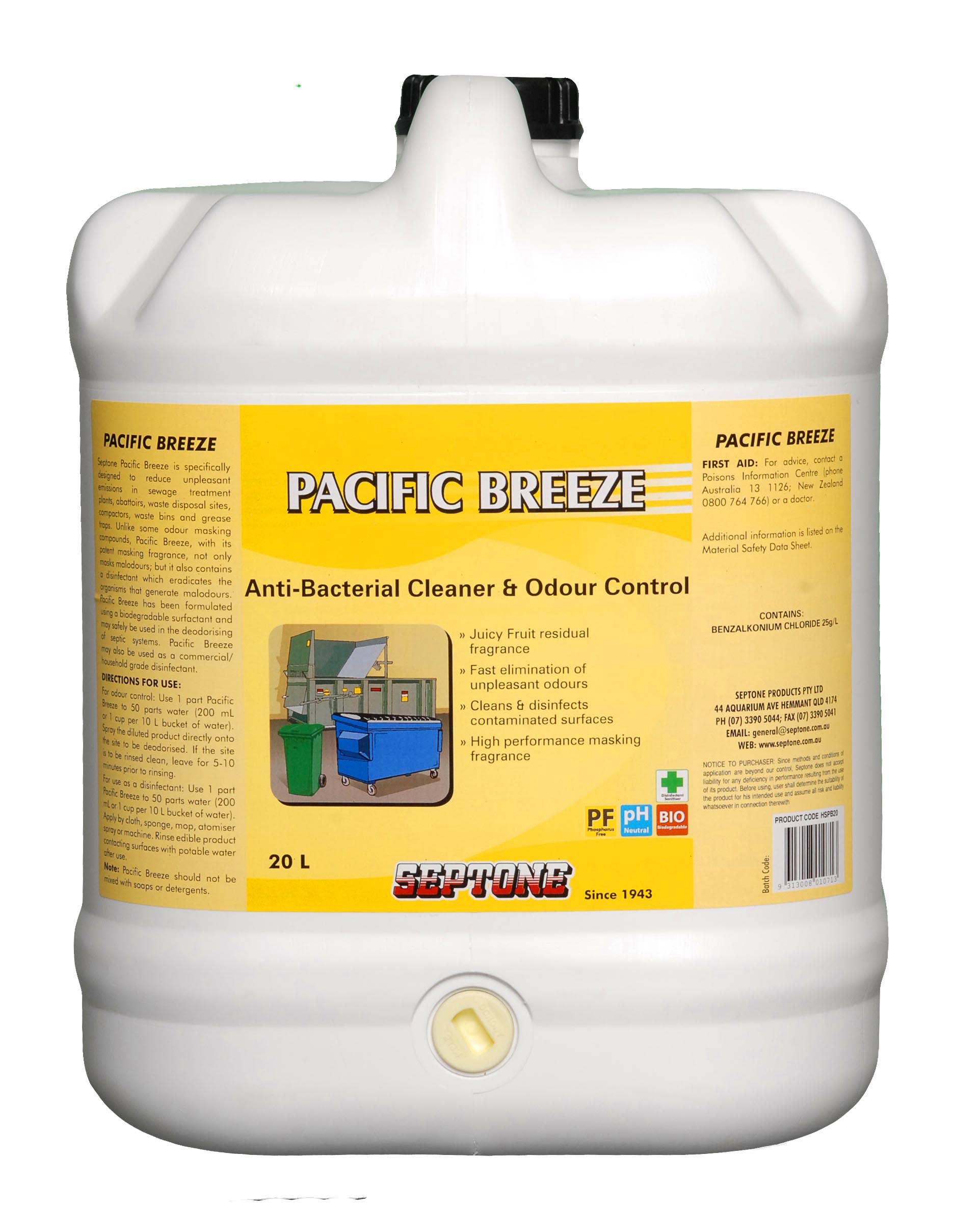 Deodoriser Pacific Breeze Septone 20L 188965 HSPB20