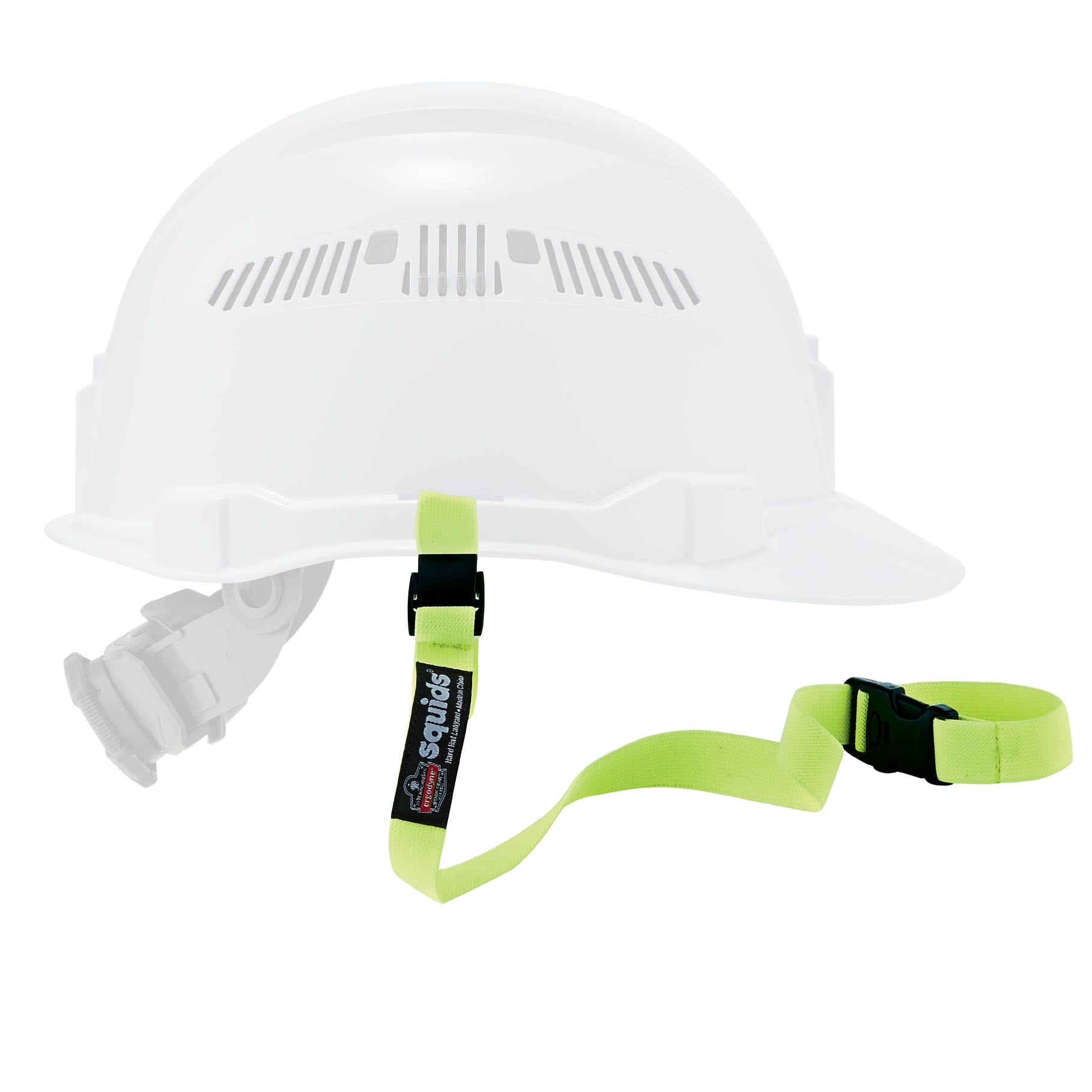 Squids 3150 Elastic Hard Hat Lanyard With Buckle Lime 465549 19150