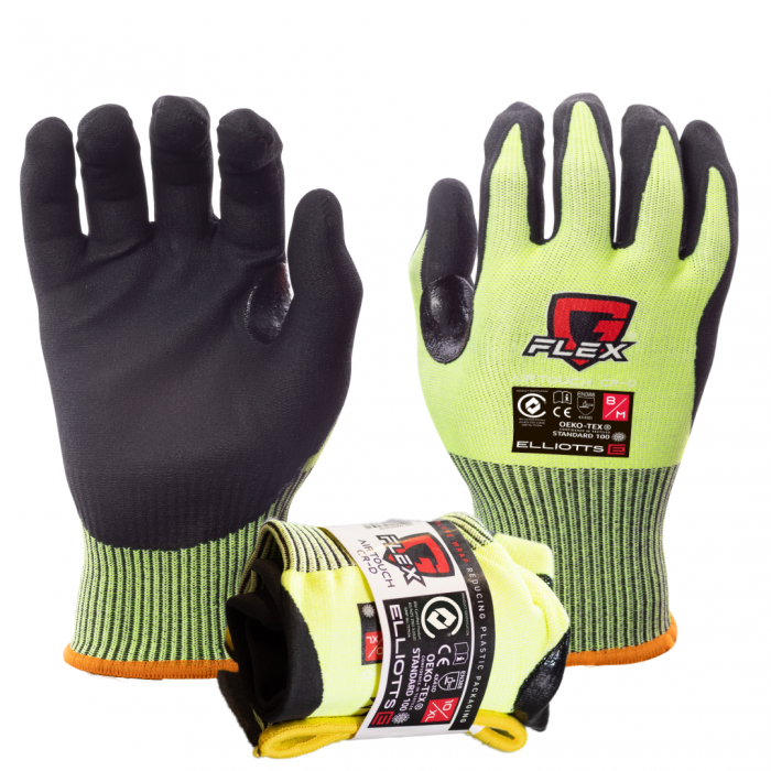 Gloves Airtouch Cut D Hi Vis Yellow 11 G-flex Dynamax 524468 ELG345511V