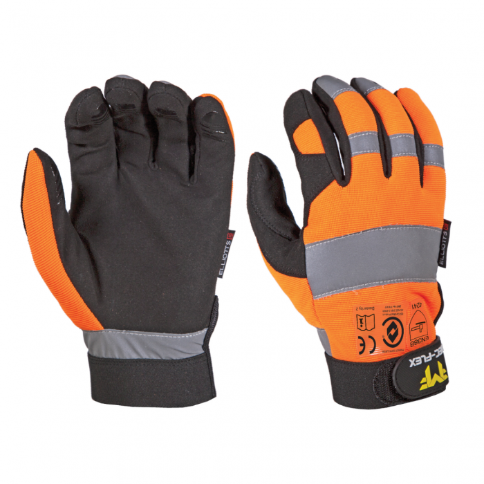 Gloves 2XL Hi-vis Orange MeC-fleX Mechanics Utility 499959 ELG0100XXL