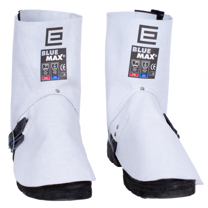 Spats Welders Chrome Leather Velcro 230mm Supported 30000066 WS7VWP