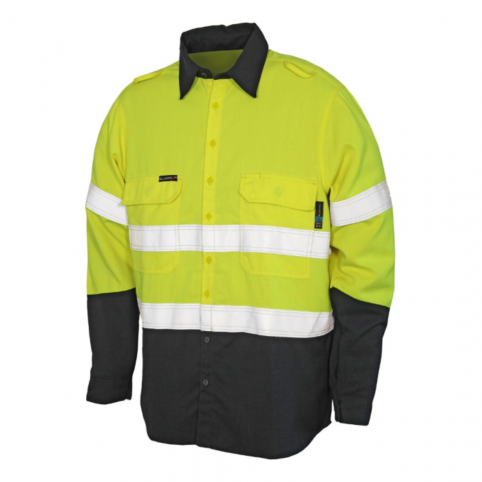 Elliotts Tecasafe Shirt D/N 6.5cal/cm PPE1 Yellow/Navy - XLG 473911 TSVSLS580FYNT4XLG