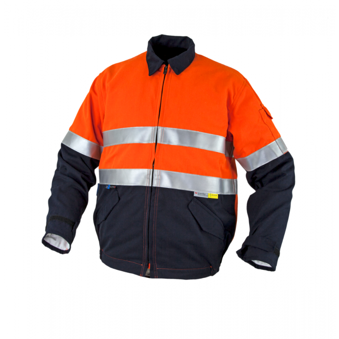 Jacket Internal FR Tecasafe Tape Cal 9.0 Orange/ Navy Large Elliots 460427 TSIJ700ONT4L