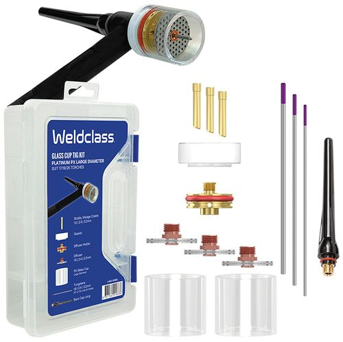 Parts Kit TIG Platinum PX (Glass Cup) TIG 17/18/26 Large Weldclass  WC-01663 40044573 WC-01663