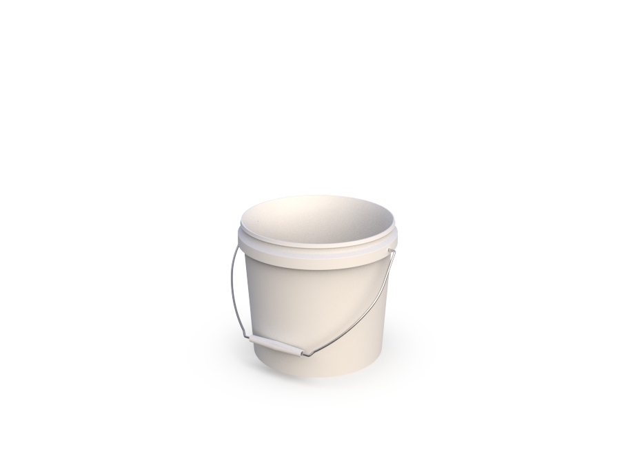 Bucket Plastic Steel Handle White 4L 40000727 AP4LSHWhite