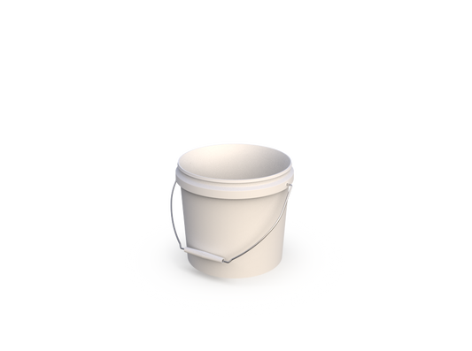 Bucket Plastic Steel Handle White 4L 40000727 AP4LSHWhite