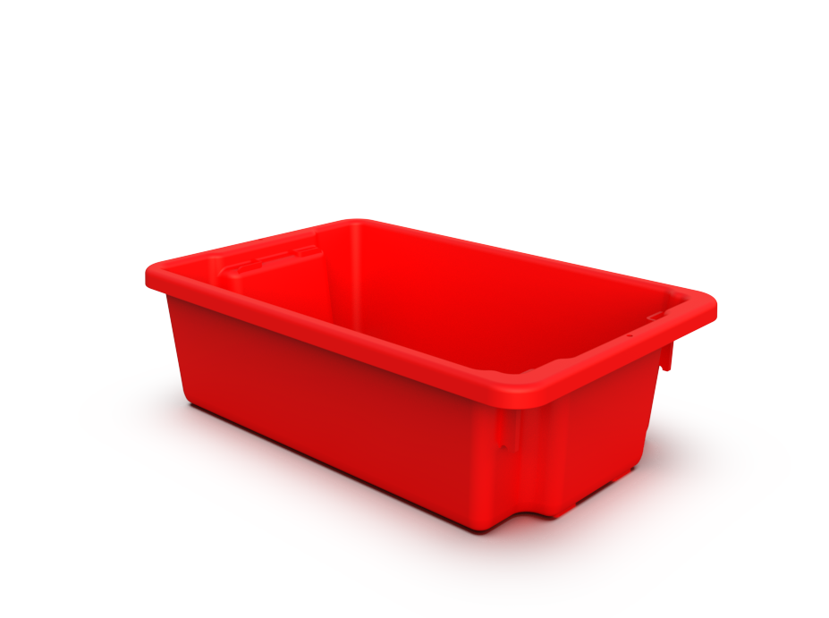 Plastic Crate 32L Red 645 x 413 x 210mm Stack + Nest 90560086 AP7-RED