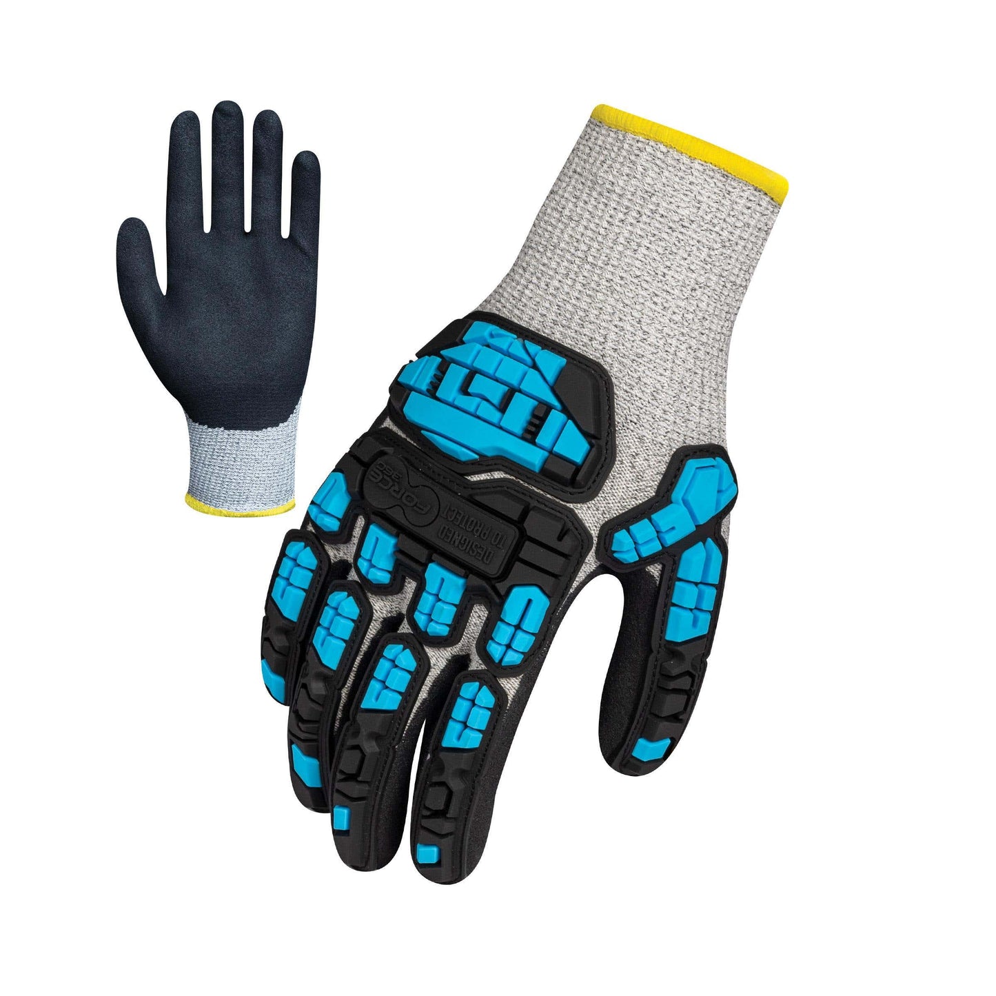 Glove Eco Cut Resistant Impact Sand Nitrile Cut Level C S Grey/blue/black_40055511_GWORX163-S