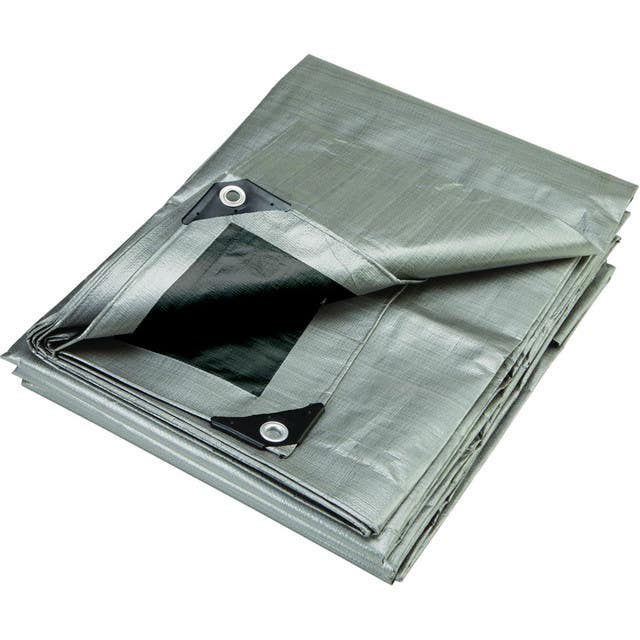 Polytuf Extra Heavy Duty Silver Black Tarp 9.1MX9.1M 37100565 SB3030