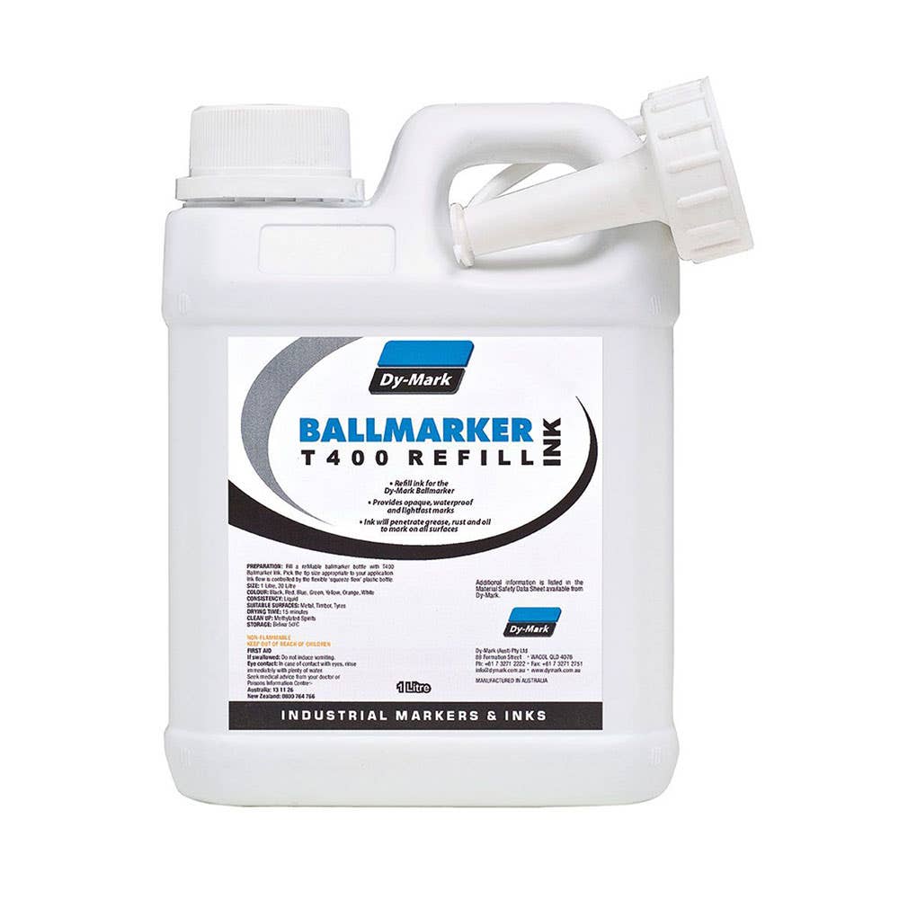T400 Ballmarker Permanent Ink Refill 1L White 4914003 11010111
