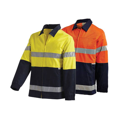 Hi-Vis 2 Tone Cotton Drill Taped Jacket 3001