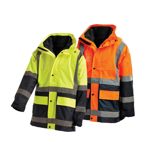 3004 Hi-Vis 5 In 1 Taped Wet Weather Jacket 3004