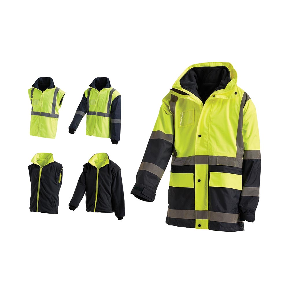 Jacket Wet Weather Hi Vis 5-In-1 3M Tape Yellow/Navy 2XL 3004 60016132 3004YN2XL