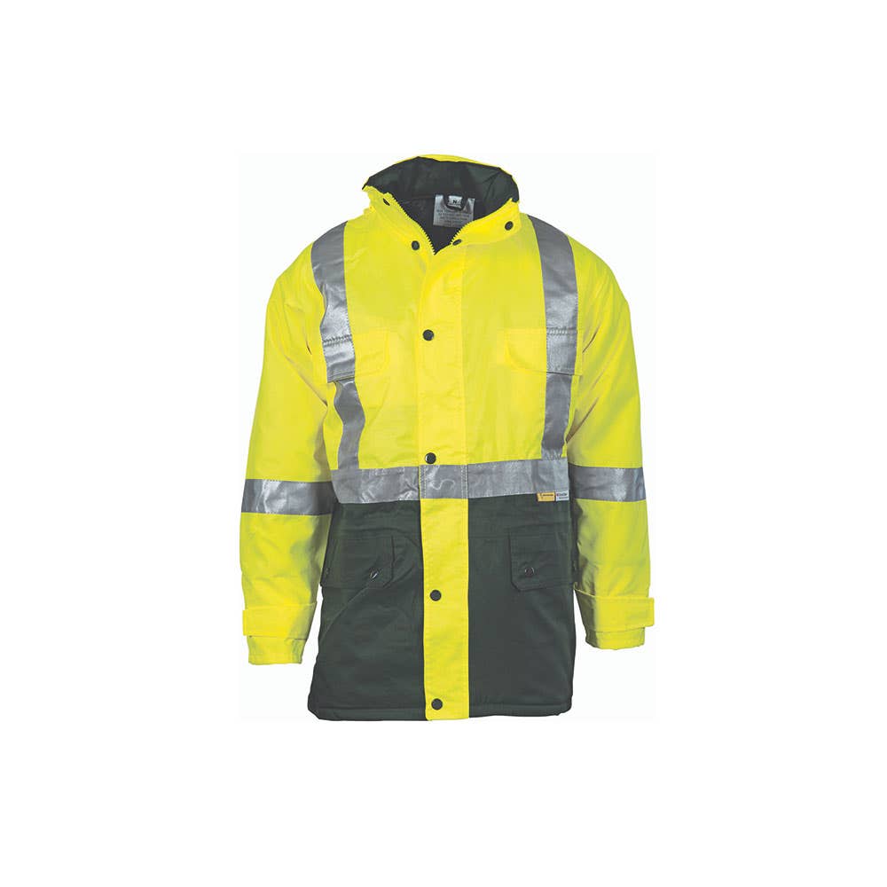 Jacket 2XL Yellow/Bottle 300D Poly PU 3M Tape Hi Vis 3/4 Length 484788 3863-YBG-2XL
