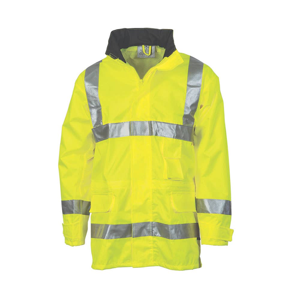 Jacket Wet Weather 2XL Yellow 300D Poly PU 3M Tape Hi Vis D/N 3/4 Length 79904119 79904119 3871-Y-2XL