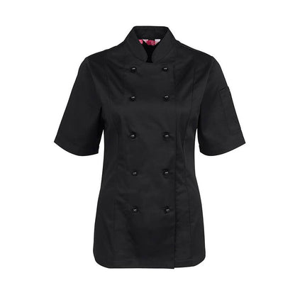 5CJ21 Ladies Short Sleeve Chef's Jacket Black 12 464809 5CJ21-BLK-12