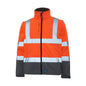8430 Landy Hi-Vis Convertible Taped Softshell Jacket Orange/Charcoal 2XL 40034497 8430-OC-2XL