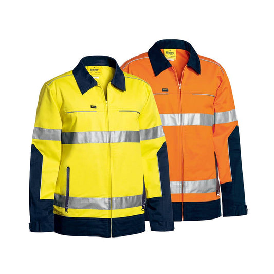 BJ6917T Hi-Vis Liquid Repellent Taped Drill Jacket 240gsm Infrabuild INFRABJ6917T