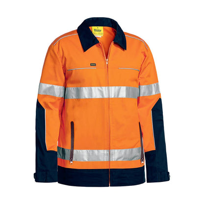 BJ6917T Hi-Vis Cotton Drill Taped Jacket 240gsm Orange/Navy 2XL_36001305_BJ6917T_TT022XL