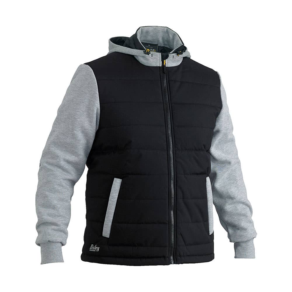 Jacket Puffer Hoodie 2XL Black Cotton Fleece 300gsm Bisley_36001395_BJ6944_BBLK2XL