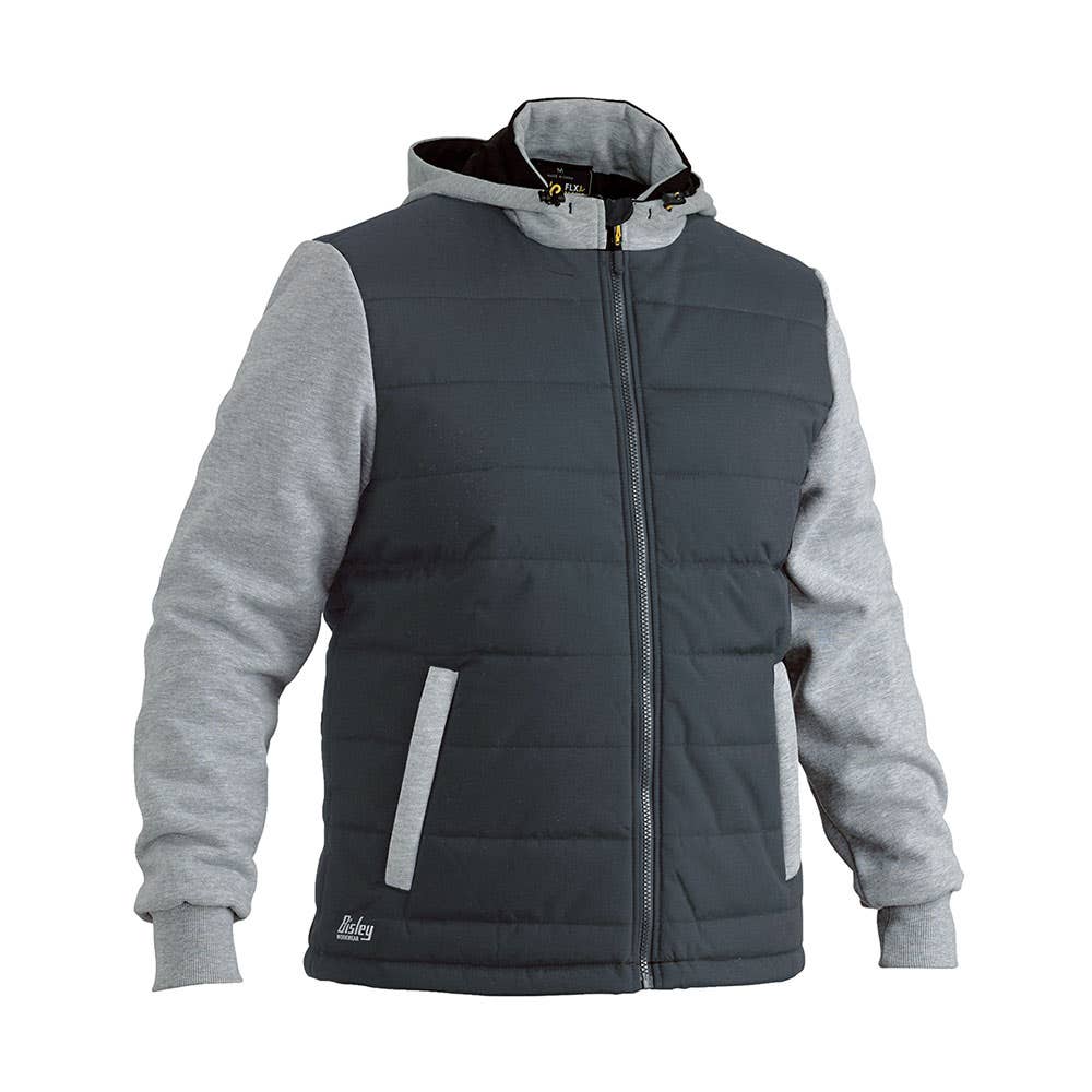 Jacket Puffer Hoodie 2XL Charcoal Cotton Fleece 300gsm Bisley_36001405_BJ6944_BCCG2XL