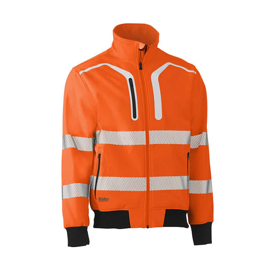 Jacket Bomber Soft Shell  Hi Vis Taped Orange / Navy 2XL 455966 BJ6979T BF612XL