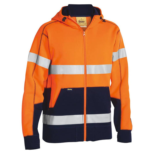 Jacket Hoodie 2XL Hi Vis Orange/Navy Poly Fleece 300gsm Tape Bisley_36001471_BK6819T_TT052XL