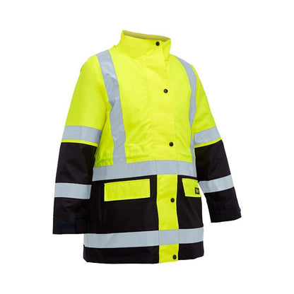 BKL6975 Women's 5 In 1 Hi-Vis Taped Rain Jacket Yellow/Navy 10 40050627 BKL6975 TT0410