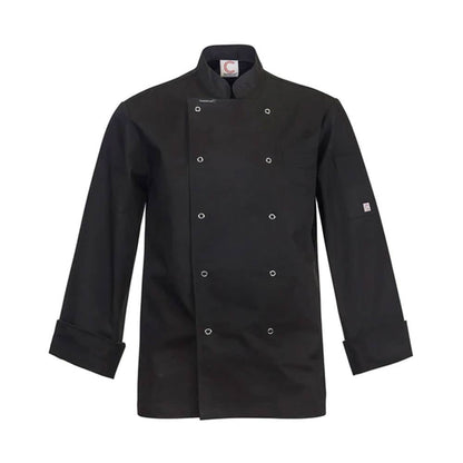Chef Jacket Black L/S With Press Studs  2XLBlk CJ039-Black-2XL 40033703 CJ039-Black-2XL