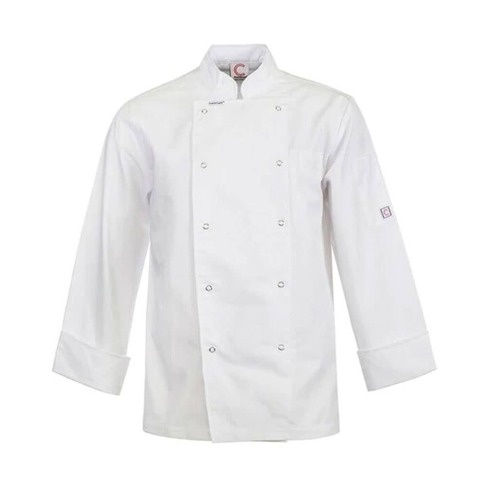Chef Jacket White L/S With Press Studs  2XLWht CJ039-White-2XL 40033724 CJ039-White-2XL
